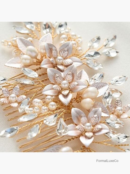 Handmade Pearl Flower Hair Comb Bridal Hair Clip Wedding Accessory main image 6